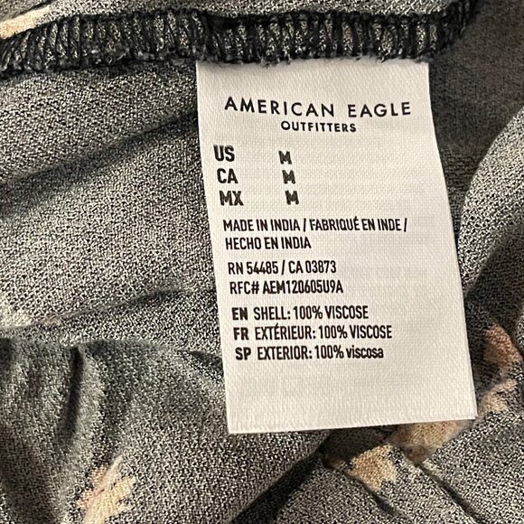 NWOT American Eagle Floral Maxi Slit Skirt Medium black white yellow Size M - Picture 8 of 12